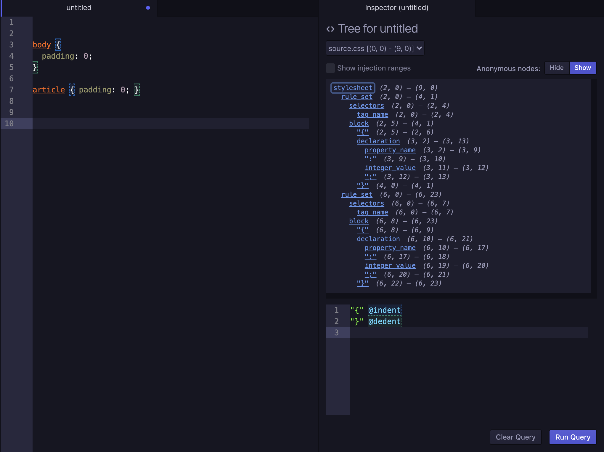 tree-sitter-tools indentation example