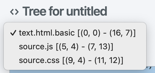 a list of language layers in a buffer